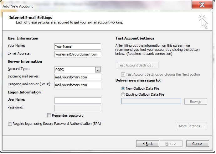 How Do I setup Outlook to send/receive mail from my Mail Account ...